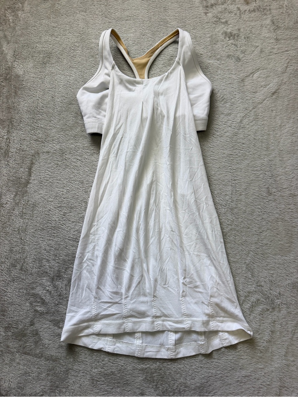 lululemon athletica White Racerback Tank with Built-In Shelf Bra
